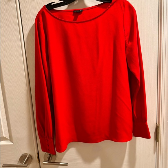 Ann Taylor Vibrant Red Long Sleeve Blouse M - Picture 5 of 5